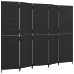 vidaXL Separator de cameră cu 5 panouri, negru, poliratan vidaXL Separator de cameră cu 5 panouri, negru, poliratan