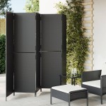 vidaXL Separator de cameră cu 5 panouri, negru, poliratan vidaXL Separator de cameră cu 5 panouri, negru, poliratan