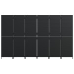 vidaXL Separator de cameră cu 6 panouri, negru, poliratan