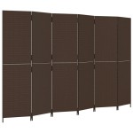 vidaXL Separator de cameră cu 6 panouri, maro, poliratan vidaXL Separator de cameră cu 6 panouri, maro, poliratan