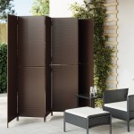 vidaXL Separator de cameră cu 6 panouri, maro, poliratan vidaXL Separator de cameră cu 6 panouri, maro, poliratan