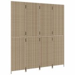 vidaXL Separator de cameră cu 4 panouri, bej, poliratan vidaXL Separator de cameră cu 4 panouri, bej, poliratan