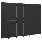 vidaXL Separator de cameră cu 6 panouri, negru, poliratan vidaXL Separator de cameră cu 6 panouri, negru, poliratan