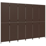 vidaXL Separator de cameră cu 6 panouri, maro, poliratan vidaXL Separator de cameră cu 6 panouri, maro, poliratan