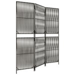 vidaXL Separator de cameră cu 3 panouri, gri, poliratan vidaXL Separator de cameră cu 3 panouri, gri, poliratan