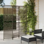 vidaXL Separator de cameră cu 3 panouri, gri, poliratan vidaXL Separator de cameră cu 3 panouri, gri, poliratan