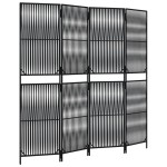 vidaXL Separator de cameră cu 4 panouri, negru, poliratan vidaXL Separator de cameră cu 4 panouri, negru, poliratan