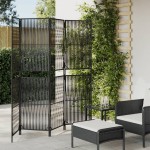 vidaXL Separator de cameră cu 4 panouri, negru, poliratan vidaXL Separator de cameră cu 4 panouri, negru, poliratan