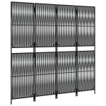 vidaXL Separator de cameră cu 4 panouri, negru, poliratan vidaXL Separator de cameră cu 4 panouri, negru, poliratan