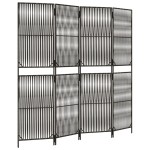 vidaXL Separator de cameră cu 4 panouri, gri, poliratan vidaXL Separator de cameră cu 4 panouri, gri, poliratan