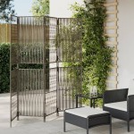 vidaXL Separator de cameră cu 4 panouri, gri, poliratan vidaXL Separator de cameră cu 4 panouri, gri, poliratan