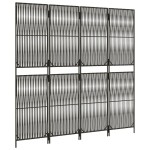 vidaXL Separator de cameră cu 4 panouri, gri, poliratan vidaXL Separator de cameră cu 4 panouri, gri, poliratan