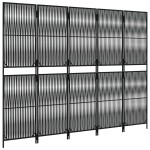 vidaXL Separator de cameră cu 5 panouri, negru, poliratan