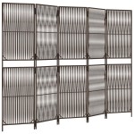 vidaXL Separator de cameră cu 5 panouri, maro, poliratan vidaXL Separator de cameră cu 5 panouri, maro, poliratan