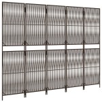 vidaXL Separator de cameră cu 5 panouri, maro, poliratan vidaXL Separator de cameră cu 5 panouri, maro, poliratan