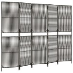 vidaXL Separator de cameră cu 5 panouri, gri, poliratan vidaXL Separator de cameră cu 5 panouri, gri, poliratan