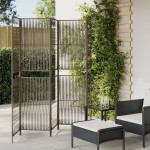 vidaXL Separator de cameră cu 5 panouri, gri, poliratan vidaXL Separator de cameră cu 5 panouri, gri, poliratan