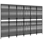 vidaXL Separator de cameră cu 6 panouri, negru, poliratan vidaXL Separator de cameră cu 6 panouri, negru, poliratan