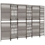vidaXL Separator de cameră cu 6 panouri, maro, poliratan vidaXL Separator de cameră cu 6 panouri, maro, poliratan