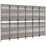 vidaXL Separator de cameră cu 6 panouri, maro, poliratan vidaXL Separator de cameră cu 6 panouri, maro, poliratan