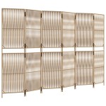 vidaXL Separator de cameră cu 6 panouri, bej, poliratan vidaXL Separator de cameră cu 6 panouri, bej, poliratan