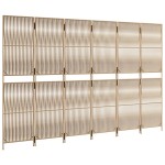 vidaXL Separator de cameră cu 6 panouri, bej, poliratan vidaXL Separator de cameră cu 6 panouri, bej, poliratan