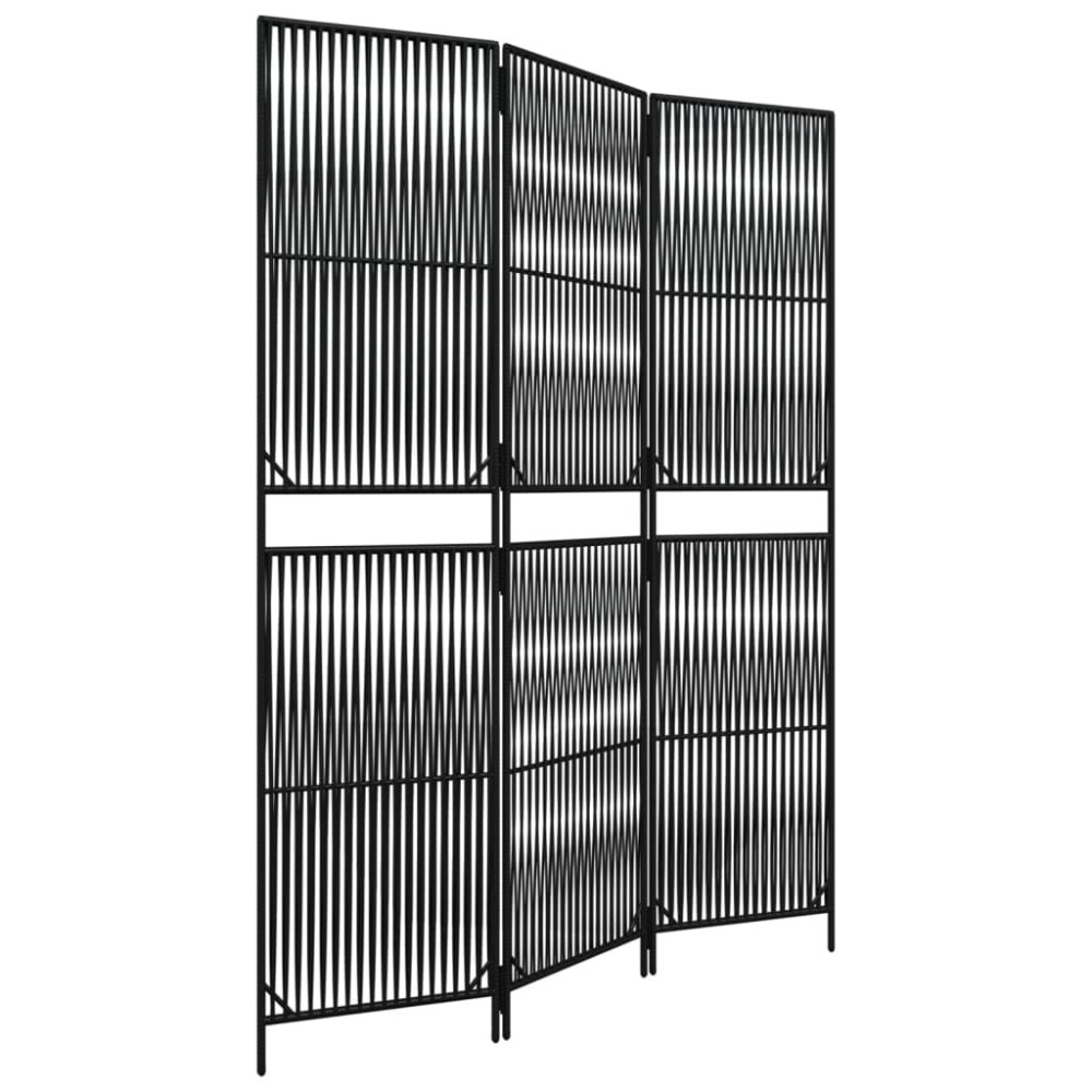 vidaXL Separator de cameră cu 3 panouri, negru, poliratan