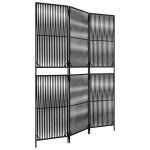 vidaXL Separator de cameră cu 3 panouri, negru, poliratan vidaXL Separator de cameră cu 3 panouri, negru, poliratan