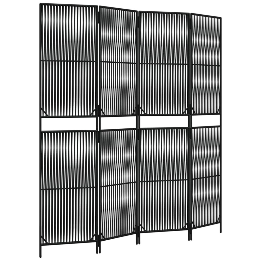 vidaXL Separator de cameră cu 4 panouri, negru, poliratan