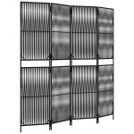 vidaXL Separator de cameră cu 4 panouri, negru, poliratan vidaXL Separator de cameră cu 4 panouri, negru, poliratan