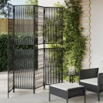 vidaXL Separator de cameră cu 4 panouri, negru, poliratan vidaXL Separator de cameră cu 4 panouri, negru, poliratan