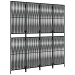 vidaXL Separator de cameră cu 4 panouri, negru, poliratan vidaXL Separator de cameră cu 4 panouri, negru, poliratan