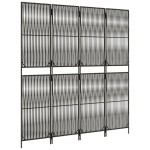vidaXL Separator de cameră cu 4 panouri, gri, poliratan vidaXL Separator de cameră cu 4 panouri, gri, poliratan