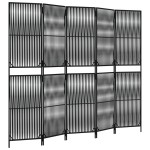 vidaXL Separator de cameră cu 5 panouri, negru, poliratan vidaXL Separator de cameră cu 5 panouri, negru, poliratan