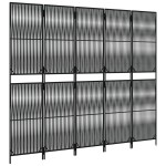 vidaXL Separator de cameră cu 5 panouri, negru, poliratan vidaXL Separator de cameră cu 5 panouri, negru, poliratan