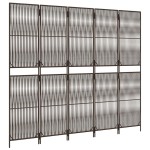 vidaXL Separator de cameră cu 5 panouri, maro, poliratan vidaXL Separator de cameră cu 5 panouri, maro, poliratan