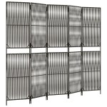 vidaXL Separator de cameră cu 5 panouri, gri, poliratan vidaXL Separator de cameră cu 5 panouri, gri, poliratan