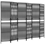 vidaXL Separator de cameră cu 6 panouri, negru, poliratan vidaXL Separator de cameră cu 6 panouri, negru, poliratan