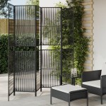 vidaXL Separator de cameră cu 6 panouri, negru, poliratan vidaXL Separator de cameră cu 6 panouri, negru, poliratan