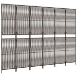 vidaXL Separator de cameră cu 6 panouri, maro, poliratan vidaXL Separator de cameră cu 6 panouri, maro, poliratan