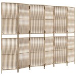 vidaXL Separator de cameră cu 6 panouri, bej, poliratan vidaXL Separator de cameră cu 6 panouri, bej, poliratan
