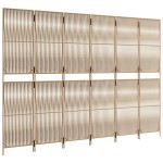vidaXL Separator de cameră cu 6 panouri, bej, poliratan vidaXL Separator de cameră cu 6 panouri, bej, poliratan