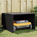 vidaXL Garaj pentru mașina de tuns iarba negru 86x90x52/57cm poliratan vidaXL Garaj pentru mașina de tuns iarba negru 86x90x52/57cm poliratan
