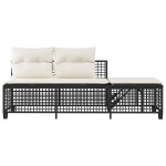 vidaXL Set mobilier colțar de grădină cu perne 3 piese negru poliratan vidaXL Set mobilier colțar de grădină cu perne 3 piese negru poliratan