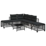 vidaXL Set mobilier colțar de grădină cu perne 3 piese negru poliratan vidaXL Set mobilier colțar de grădină cu perne 3 piese negru poliratan