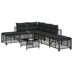 vidaXL Set mobilier colțar de grădină cu perne 3 piese negru poliratan vidaXL Set mobilier colțar de grădină cu perne 3 piese negru poliratan