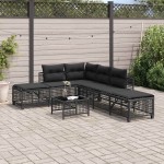 vidaXL Set mobilier colțar de grădină cu perne 3 piese negru poliratan vidaXL Set mobilier colțar de grădină cu perne 3 piese negru poliratan