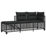 vidaXL Set mobilier colțar de grădină cu perne 3 piese negru poliratan vidaXL Set mobilier colțar de grădină cu perne 3 piese negru poliratan