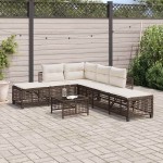 vidaXL Set mobilier colțar de grădină cu perne 3 piese maro poliratan vidaXL Set mobilier colțar de grădină cu perne 3 piese maro poliratan