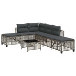 vidaXL Set mobilier colțar de grădină cu perne 3 piese gri poliratan vidaXL Set mobilier colțar de grădină cu perne 3 piese gri poliratan
